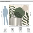 thumbnail image 4 of Abstract Sage Green Shower Curtain Set 71Wx71H Inches Minimalist Plant Aesthetic Modern Neutral Leaves Mid Century Waterproof Bathroom Curtain with 12 Hooks, 4 of 6