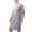 Gray, variant on Men Crew Neck Short Sleeve Nightshirt, Loose Side Split Mid Length Pocket Sleep Tunic Loungewear