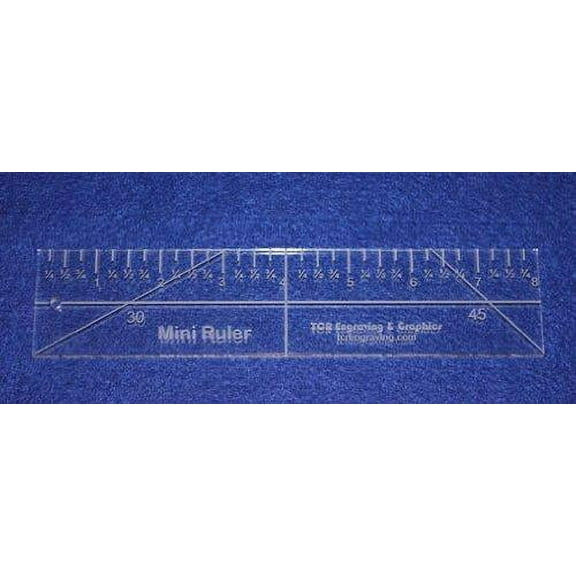 8" Mini-Ruler. Acrylic ~1/4" thick. Quilting/Sewing