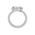 thumbnail image 2 of 1.00 Ct Brilliant Round & Pear Cut Natural Diamond Round & Pear Two Stone Engagement Ring for her Solid 950 Platinum Size 5.5, 2 of 9