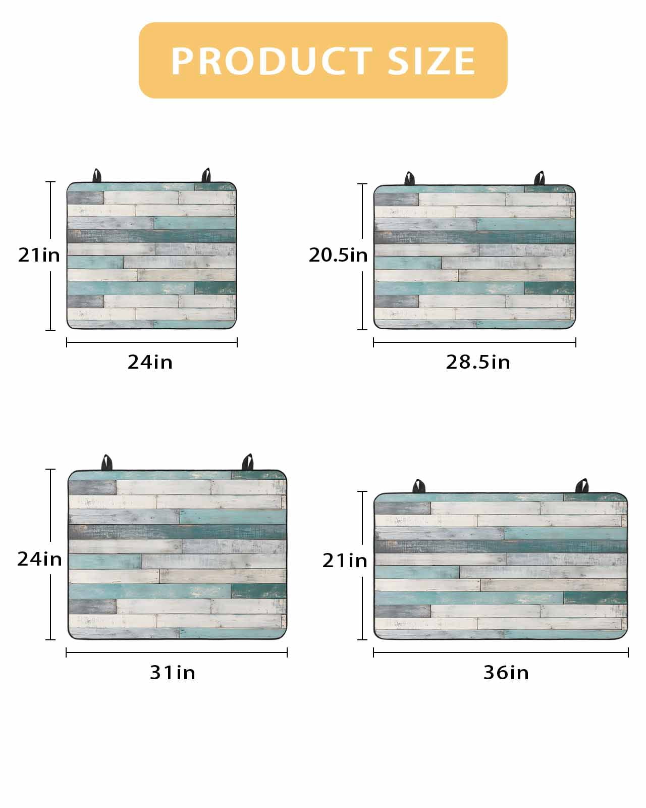 nqOlkjepod Large Induction Cooktop Protector Mat 24"x21", Turquoise Grey Wooden Stove Top Covers for Electric Stove, Farmhouse Teal Wood Decorative Stove Burner Cover Mats, Glass Top Stove Cover