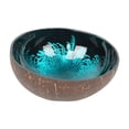 thumbnail image 4 of Cuenco decorativo de coco para almacenamiento, diámetro 12 cm, hecho a mano, con forma de llave de cáscara de coco. azul, 4 of 9
