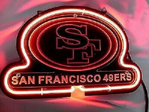 SAM FRANCISCO 49ERS Real Glass Neon Sign Decor Sport Team Neon Light Sign 24" 