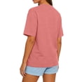 thumbnail image 4 of WULMLEO Womens Tops Basic Summer Crewneck T Shirts Short Sleeve Casual Loose Fit Cute Oversized Tee Trendy Fashion Outfits Watermelon Red M, 4 of 4