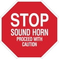 thumbnail image 3 of Brady Worldwide B2249517 124507 Stop Sound Horn Proceed with Caution Sign - Polystyrene 18 x 18 in. - White & Red, 3 of 4