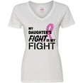 thumbnail image 3 of Inktastic My Daughters Fight is My Fight- Breast Cancer Awareness Women's V-Neck T-Shirt, 3 of 5