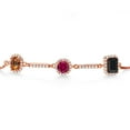 thumbnail image 2 of Gem Stone King 2.06 Ct Ecstasy Mystic Topaz Red Created Ruby 18K Rose Gold Plated Silver Bracelet for Women, 2 of 4