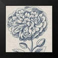 thumbnail image 2 of Vision Studio 12x12 Black Modern Framed Museum Art Print Titled - Indigo Floral on Linen III, 2 of 5