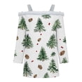 thumbnail image 5 of FDGIU Women's Cold Shoulder Christmas Top 2025, Faux Fur Trim and Holiday Print, Loose Fit 3/4 Sleeve Blouse for Xmas Party, 5 of 5