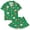 Green Christmas Santa Gingerbread Man, variant on Girls Satin Pajama Set Short Sleeve Button Down Silk Sleepwear 2 Piece Summer Loungewear for Child Girl 6-14Y