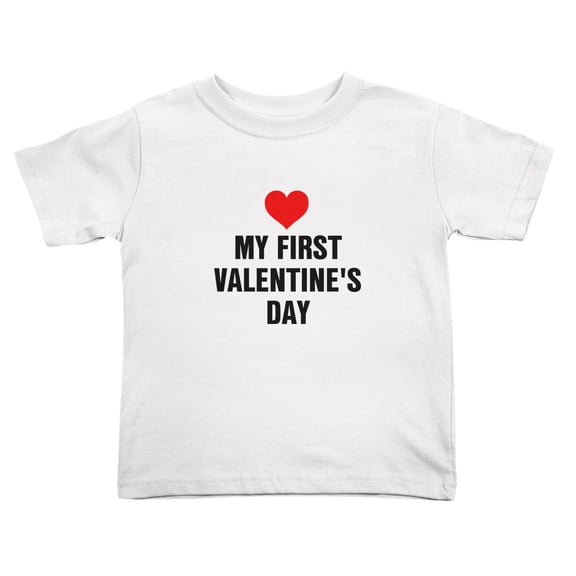 My First Valentine's Day Cute Toddler Tshirts for Boys Girls (White, Youth XL)