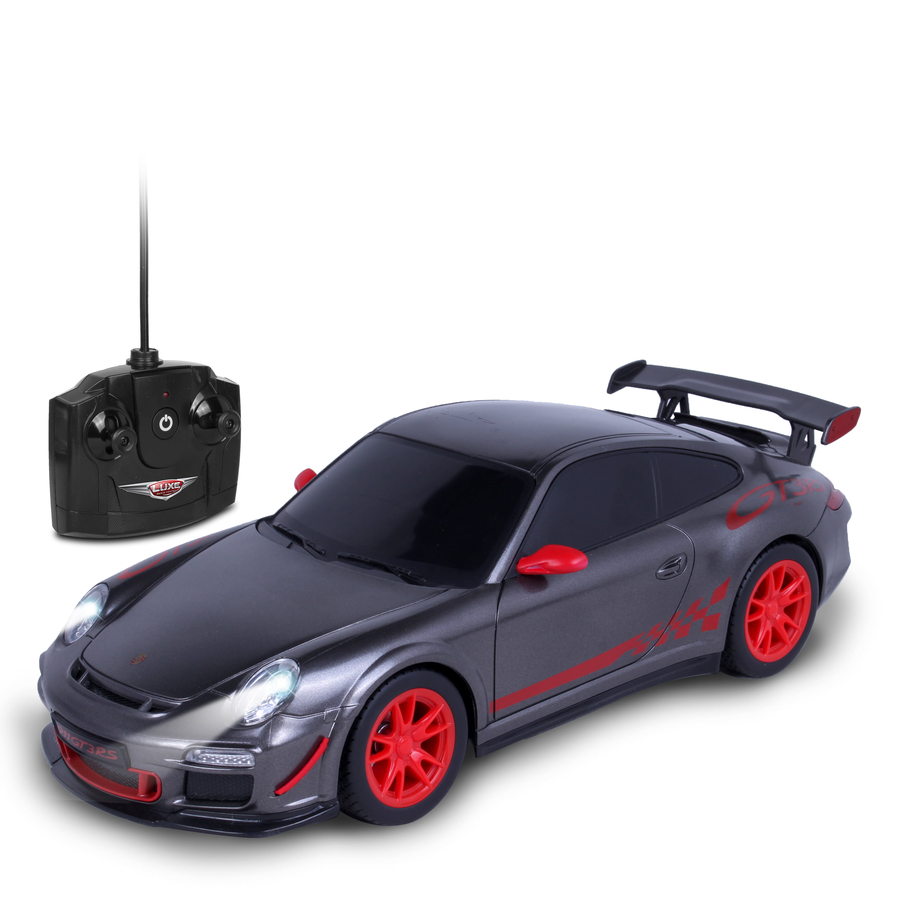 Remote Controlled Porsche Race Car w/ Lights RC Toy Rechargeable Battery 1:18 