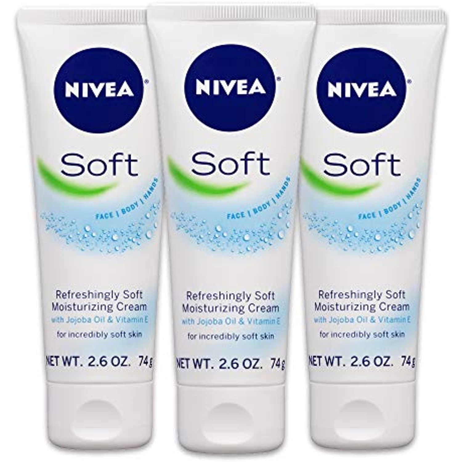 Nivea Soft Moisturizing Crème, All-In-One Cream For Body Face And Hands,  Travel Size - 2.6 Oz (Pack Of 3) - Walmart.com