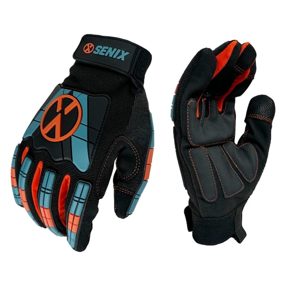 SENIX Heavy-Duty Work Gloves - Anti-Slip, Abrasion & Impact Resistant, Touchscreen Compatible for Snow Blower, Shovel & Gardening Tools (XL)