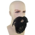 thumbnail image 4 of HPO Adult Men's Black Fake Beard Facial Hair, with Fire-Resistant, 4 in (100 Piece), 4 of 6