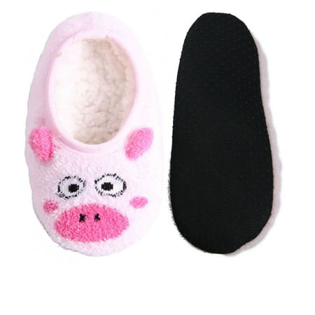 

Adult Warm Microfiber Travel Cute Animal Furry Non-Slip Lined Slippers Home Cozy Slip On