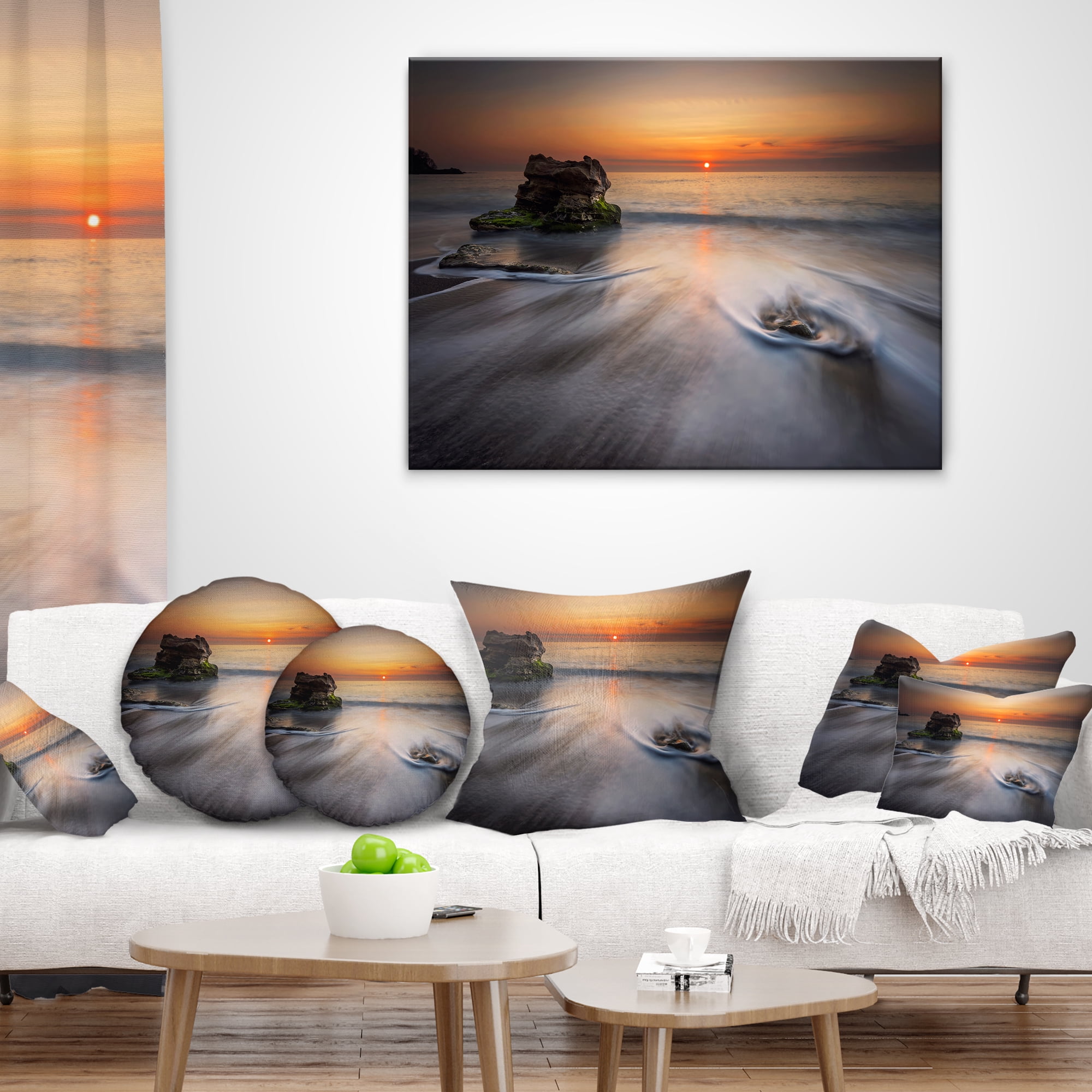 Designart 12" x 20" White Polyester Throw Pillow