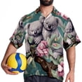 thumbnail image 4 of Koala Men's Short Sleeve Hawaiian Beach Shirts, Casual Printed Button Down Spread Collar Tops, Summer Unisex Style, 4 of 6