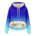 thumbnail image 7 of Winter Outfits Womens Hoodies with Pocket Sherpa Fleece Lined Thick Warm Hooded Sweatshirt Pullover Thermal Tops (S, Blue|Gradient), 7 of 7
