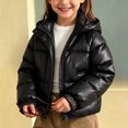 thumbnail image 5 of Jalioing Toddler Kids Winter Puffer Jacket Solid Color Long Sleeve Zipper Up Hooded Coat Thermal Puffy Jacket 1-10 Years, 5 of 6