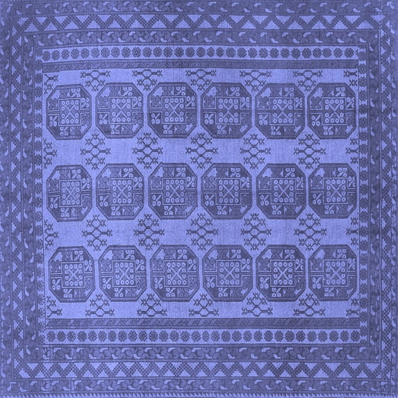 Ahgly Company Indoor Square Persian Blue Traditional Area Rugs, 8' Square
