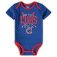 thumbnail image 3 of Newborn & Infant Chicago Cubs Royal/Red/Heathered Gray Game Time Three-Piece Bodysuit Set, 3 of 4