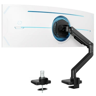 PUTORSEN  Premium Heavy Duty Monitor Arm for 17 to 49 inch Screens up to 44lbs, Fully Adjustable Ultrawide Single Clamp-on Desk Mount Stand