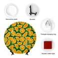 thumbnail image 4 of Zufioo Orange Lemon Print Bone China Decorative Plate, Ceramic Dinner Plate with Stand Ceramic Decoration Homewares-6in, 4 of 6