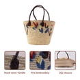 thumbnail image 3 of Bolso de playa de paja, bolso de hombro tejido, bolso de mano de verano, bolso de hombro con asa superior tejida para mujeres y niñas, vacaciones y viajes, 3 of 7