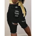 thumbnail image 4 of Apay  Jeans for Women  Denim Hole 5 Points Slim Fit Shorts Suitable for Daily Travel, 4 of 4