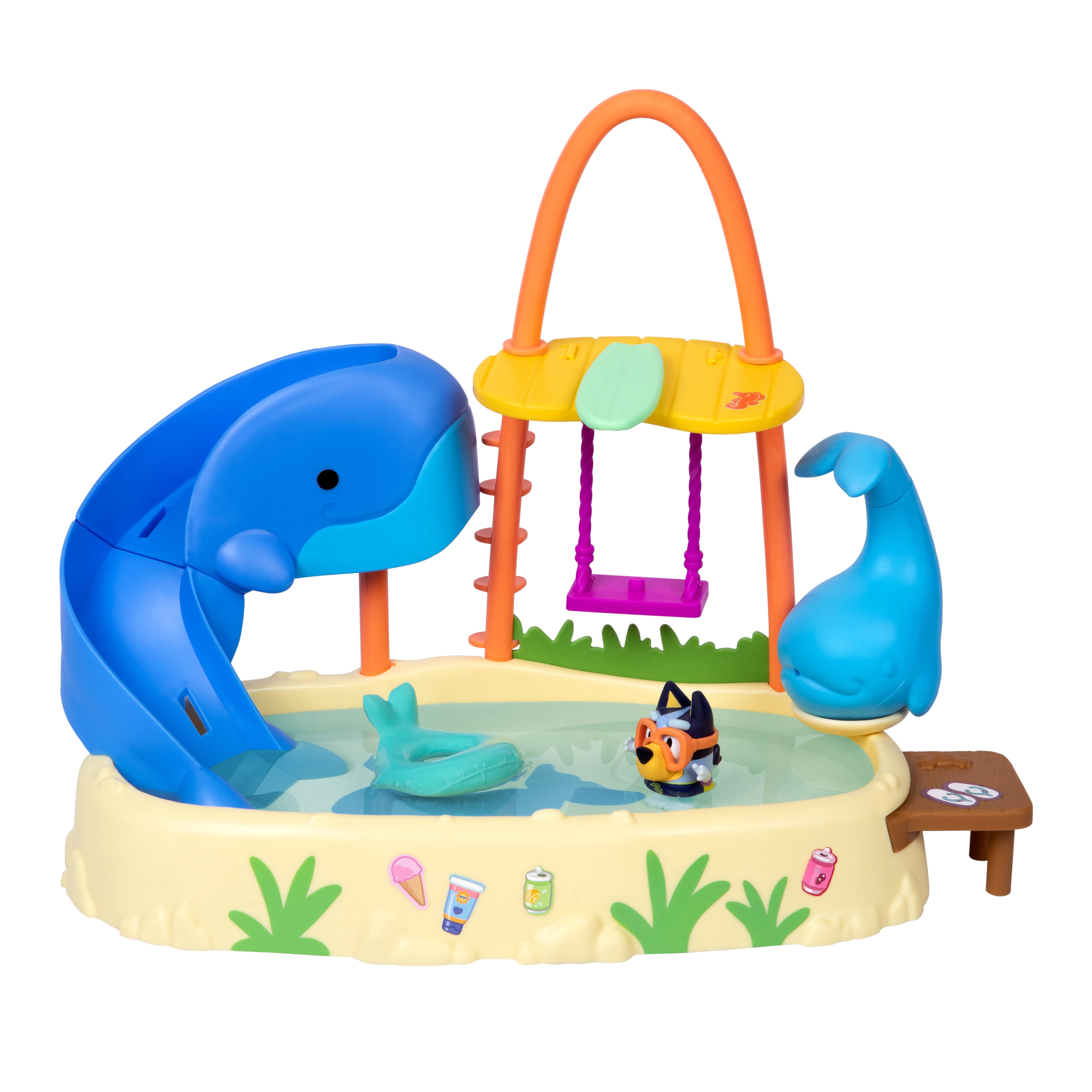 Bluey Whale Water Park Playset, Slide Down The Whale Slide, Includes Color Change Bluey Figure, Ages 3+