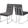 thumbnail image 1 of Pemberly Row Contemporary Velvet Dining Chair in Gray (Set of 2), 1 of 8