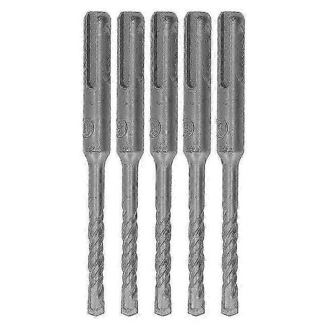 5Pcs Rotary Hammer Drill Bit Cemented Carbide Tip Spiral 2 Flutes Impact Drill