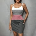 thumbnail image 2 of Robe Mini à Poches Color Block pour Femmes Été Plage Sans Manches Bretelles T-Shirt Décontracté Plage Sorties de Plage 2025, 2 of 6