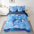 thumbnail image 2 of Feelyou Kawaii Blue Dolphin Twin Bedding Sets 7-Piece for Teen, Cute Ocean Animal Bedding Comforter Set, Art Watercolor Reversible Sheet Sets, Microfiber Bedroom Decor, 2 of 8