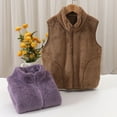 thumbnail image 4 of Qudderr 5-15T Boys Girls Warm Vest Fleece Sleeveless Jacket for Toddler Kids Fall Winter Padded Zipper Waistcoat for Youth, 4 of 9