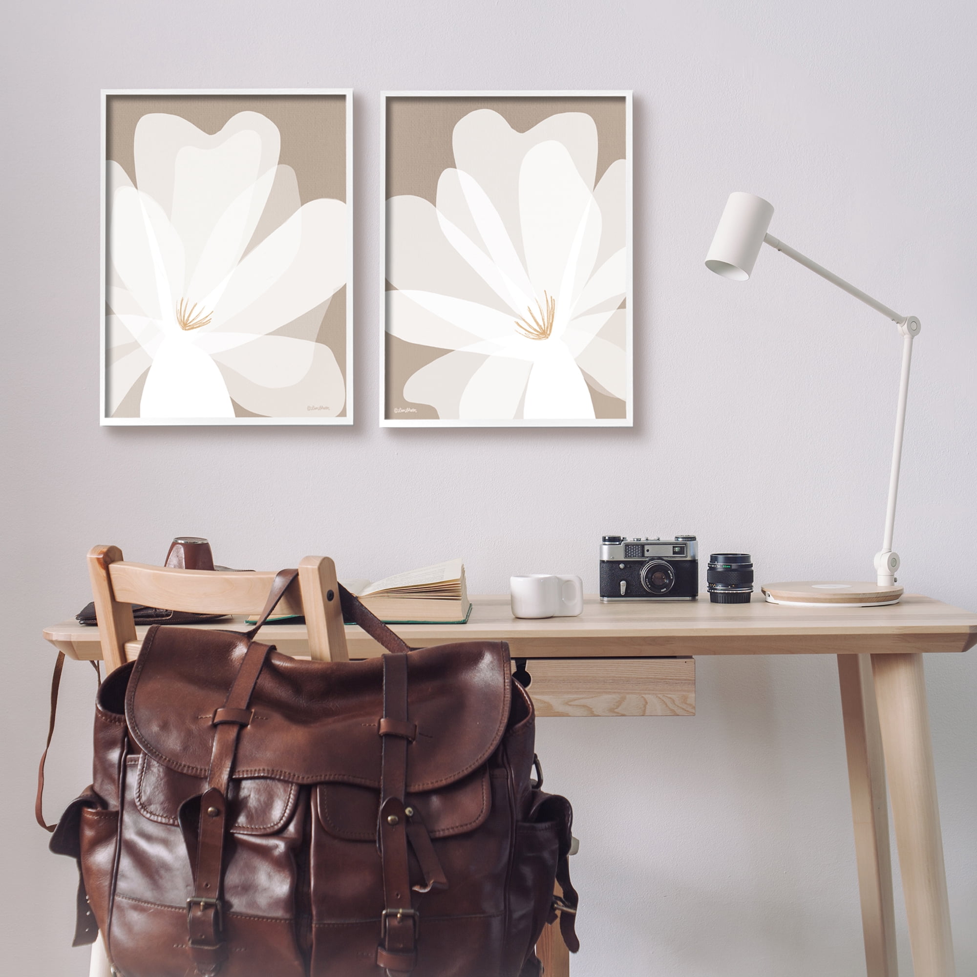 Stupell Industries White Boho Flowers Botanical & Floral Painting White Framed Art Print Wall Art, 16 x 20