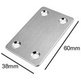 thumbnail image 2 of 6 Pièces Plat Angle Support en Acier Inoxydable Support Droite Support Étagère Support (Argent, 38 x 60mm), 2 of 2