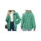 thumbnail image 3 of Chaqueta Suave y Cálida con Cremallera y Larga para Mujer Verde L, 3 of 7