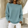 thumbnail image 4 of GILIGEGE Women’s Long Sleeve Crew Neck Cropped Sweaters,Lightweight Pullover Tops,Work Business Casual Outfits,Soft Knit Fall Sweater,Winter Clothing,Classic Basic Everyday Layer Blue L, 4 of 9