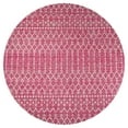 thumbnail image 5 of JONATHAN Y SMB108Q-5R Ourika Moroccan Geometric Textured Weave Fuchsia/Light Gray 5' Round Indoor/Outdoor Area Rug, Pet Friendly, Stain Resistant, Easy to Clean, for Patio, Living Room, Bedroom, 5 of 8