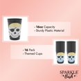 thumbnail image 4 of Sparkle and Bash Pirate Cups - 16 oz, Black, 16 Count - Durable Reusable Skull Plastic Tumblers & Pirate Party Supplies, 4 of 7