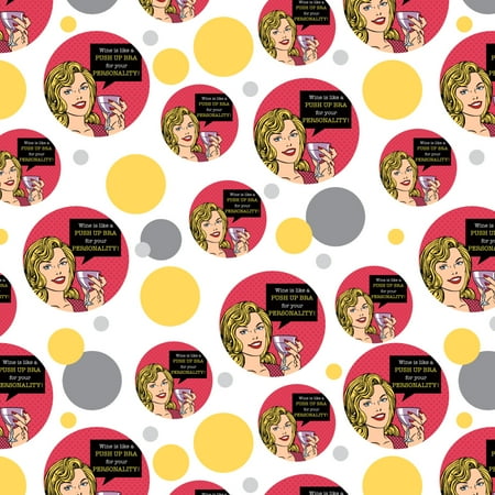 

Wine is Like a Push Up Bra for Your Personality Funny Humor Premium Gift Wrap Wrapping Paper Roll