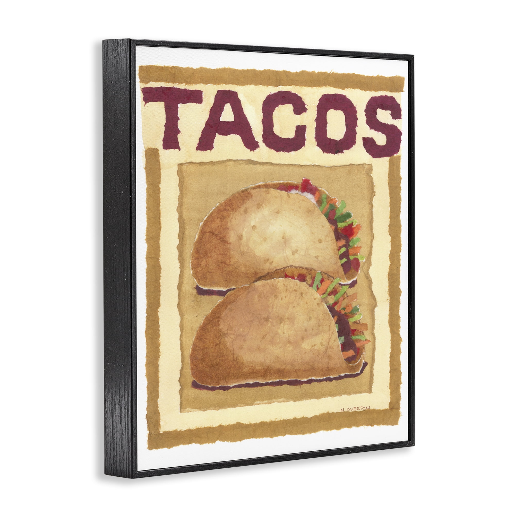 Stupell Industries Traditional Tacos Duo Food & Beverage Painting Black Framed Art Print Wall Art, 11 x 14