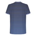 thumbnail image 5 of Fengqque Men's T Shirts Cotton-like Plus Size Top Short Sleeve Crewneck Summer Gradient Striped Tee Shirt Navy XXL(XXL), 5 of 5