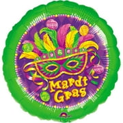 18 inch Mardi Gras Masquerade Anagram Foil Mylar Balloon - Party Supplies Decorations