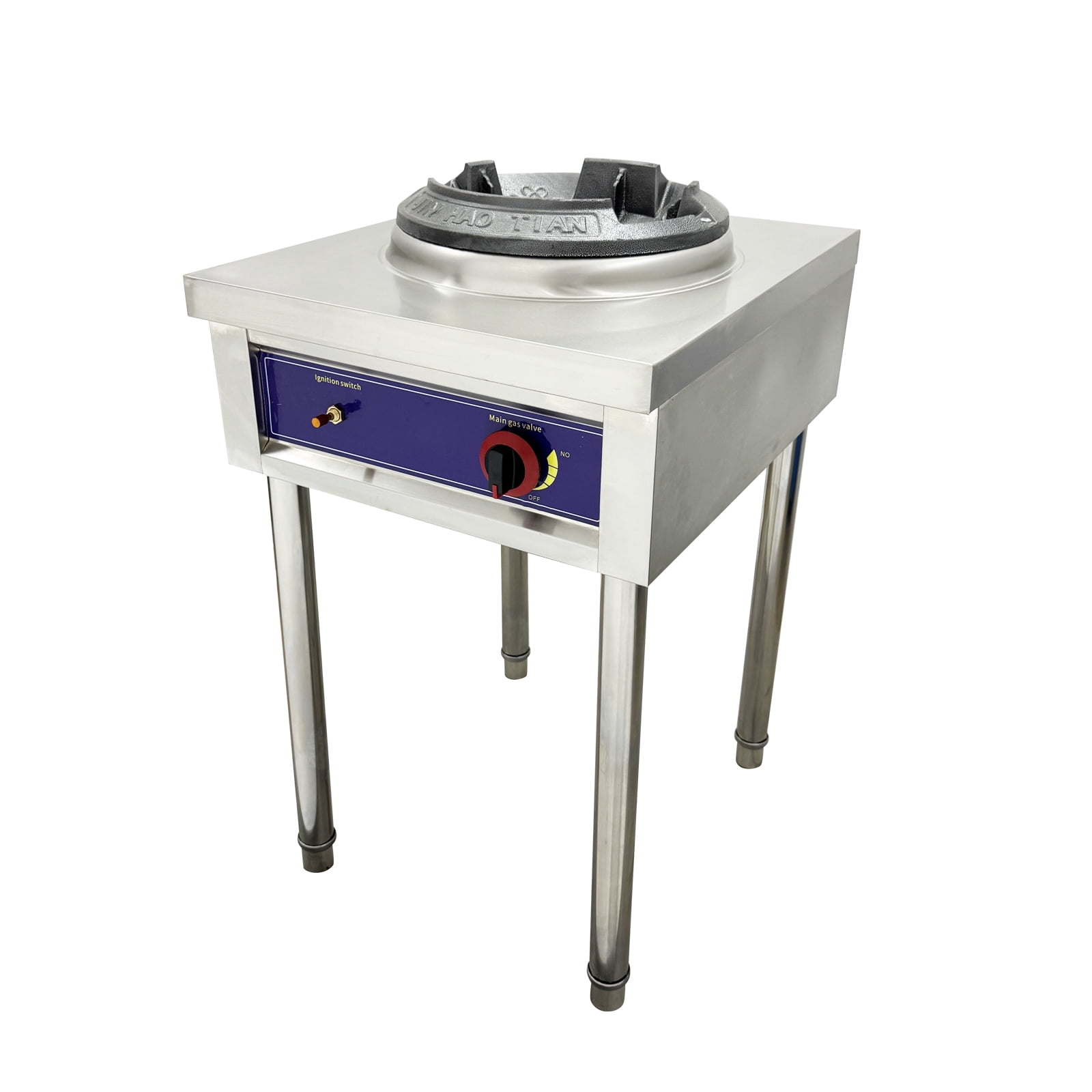10" LPG Chamber Single Burner Open Style Commercial Gas Wok Gas Stove High Pressure Stove Flame Failure Protection
