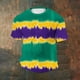thumbnail image 3 of Ceisia Men's Mardi Gras Tie Dye Stripe T-shirt Loose Fit Short Sleeve Round Neck Casual Summer Festival Tee Tops Purple XXXL Gifts, 3 of 8