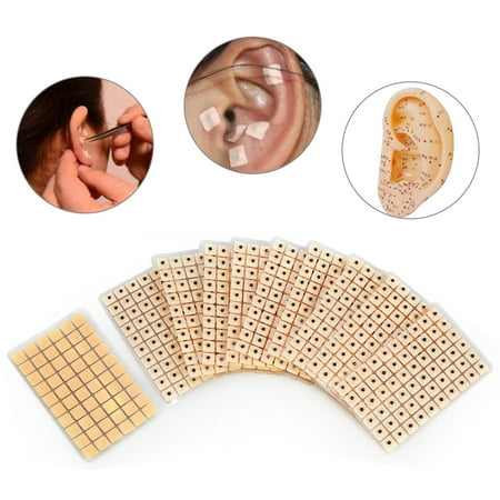 WALFRONT 600Pcs Disposable Ear Press Seeds Acupuncture Vaccaria Plaster Bean Acupoint Massage Tool, Massage Plaster Bean, Acupoint Massage Bean