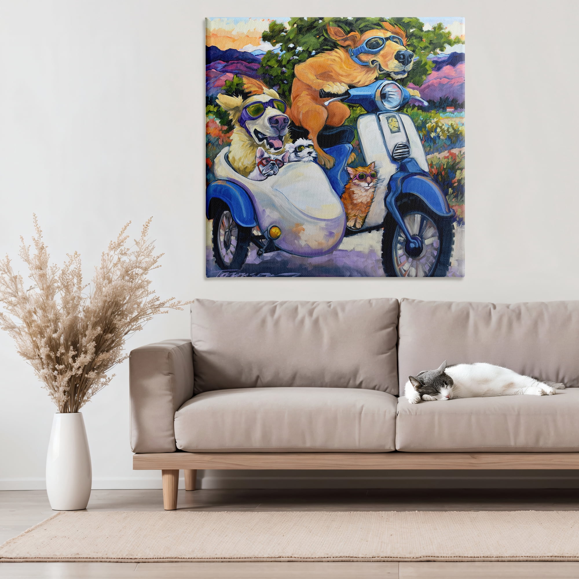 Stupell Industries All Doggled Up Sidecar Canvas Wall Art, design by CR Townsend